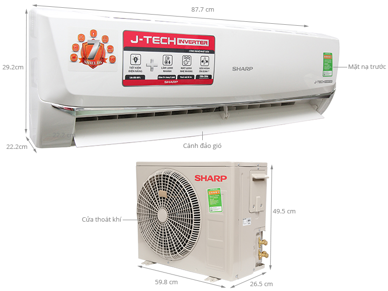 Máy lạnh Sharp model X9XEW inverter 1hp