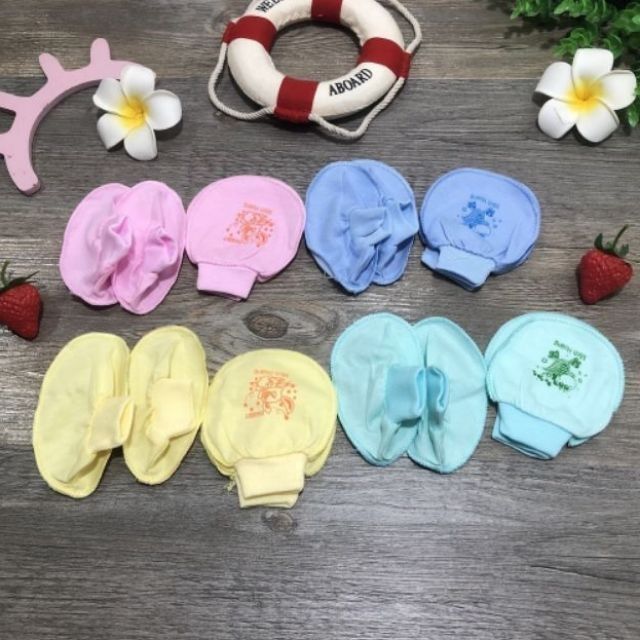 bộ bao tay bao chân trẻ sơ sinh/bản to chống nằn
