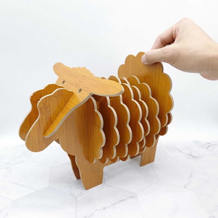 Bộ đế Lót ly bằng gỗ hình con Cừu