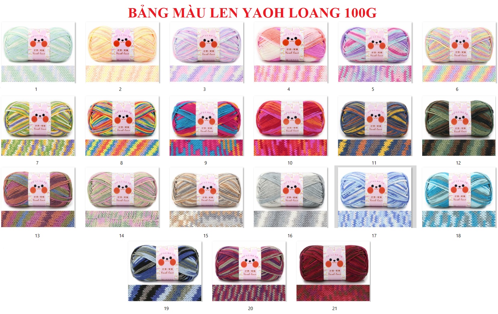 Len Yaoh Love Bảng Màu Loang (100gr/cuộn)