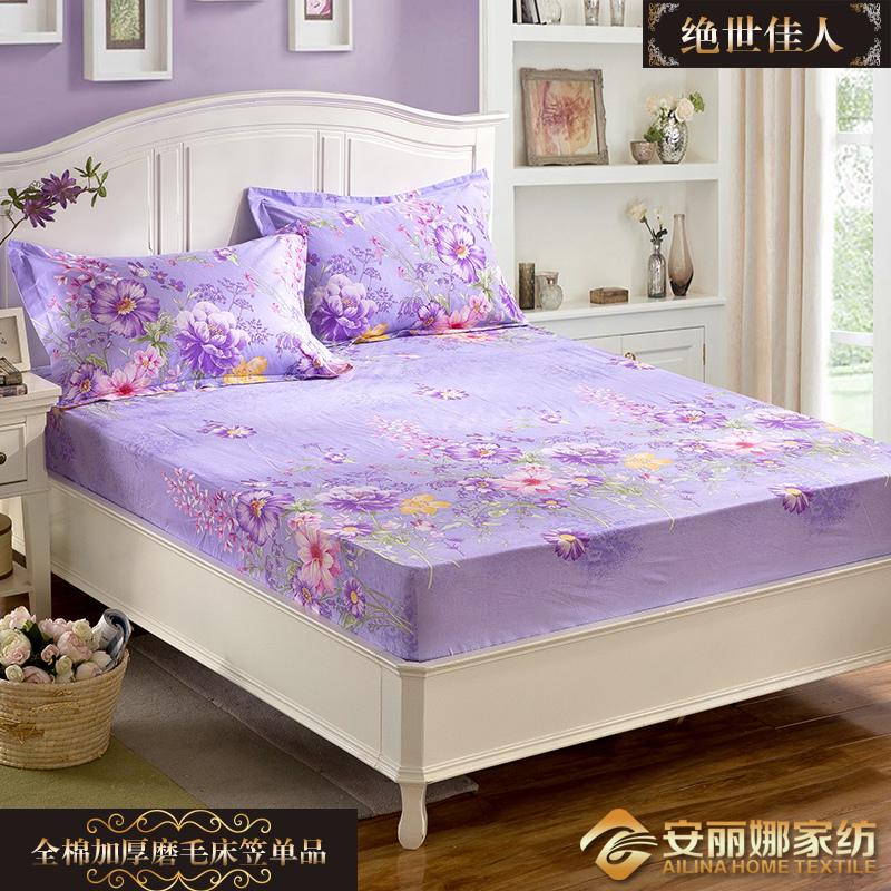 100% Cotton Dày Mài Lông Ga Bọc Đệm Đơn Chiếc 100% Cotton Bộ Đệm Giường 1.8X2 M-Ga Giường Lót Cốc Bằng Cọ Simmons Chống Trượt Bộ Bảo Hộ