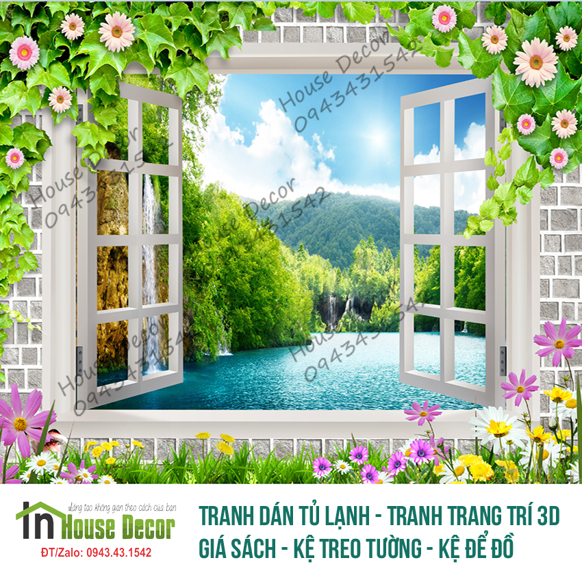 Tranh Cửa Sổ Trang Trí Tường 3d- Tranh trang trí, tranh treo tường, tranh treo phòng khách, tranh treo phòng ngủ, tranh treo tường 3D, tranh nghệ thuật, tranh phong thủy CS81