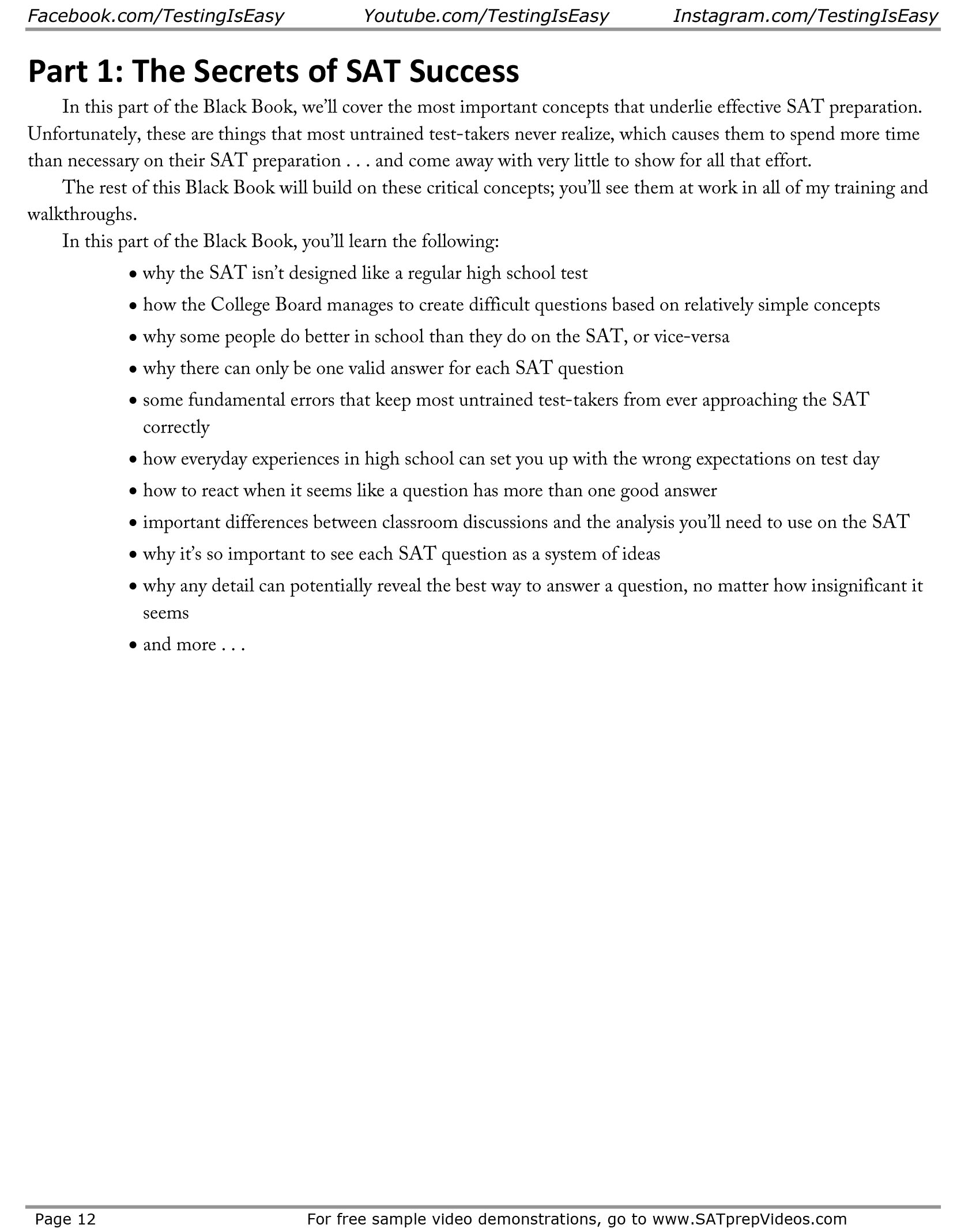SAT Prep Black Book The Most Effective SAT Strategies (Sách đen trắng)