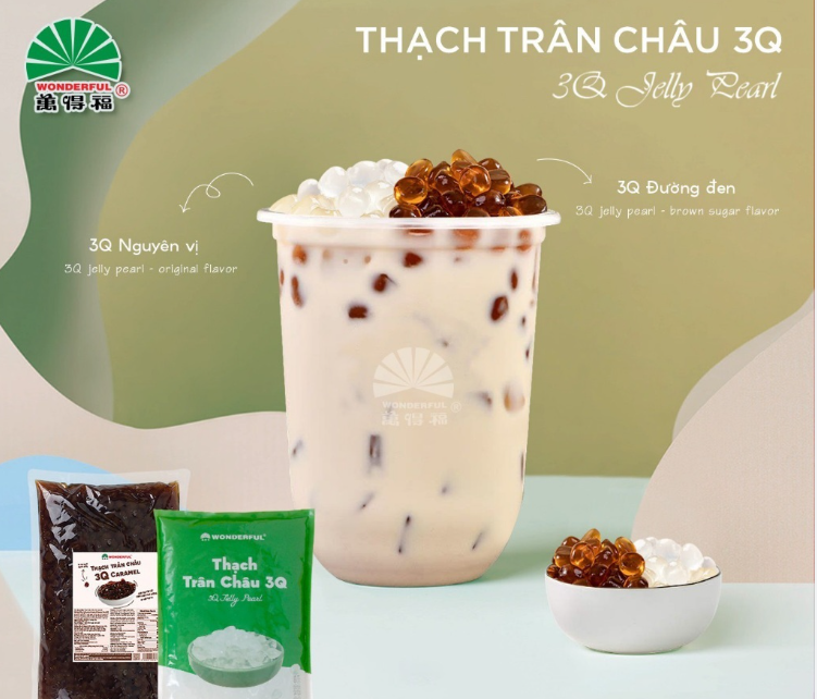 Thạch ( Trân Châu) 3Q Wonderful Trắng gói 2kg