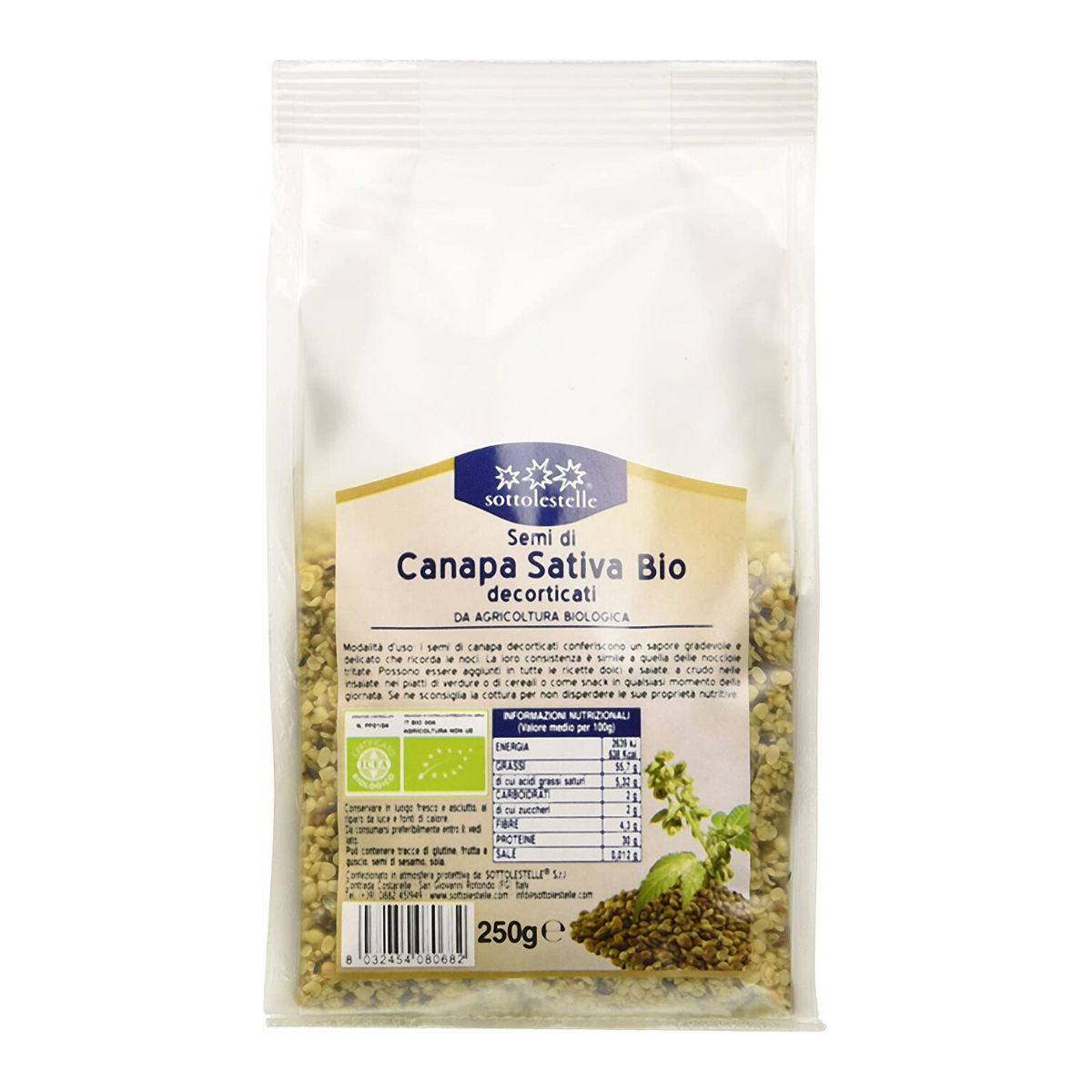 Sottolestelle Organic Shelled Hem Seeds 250g