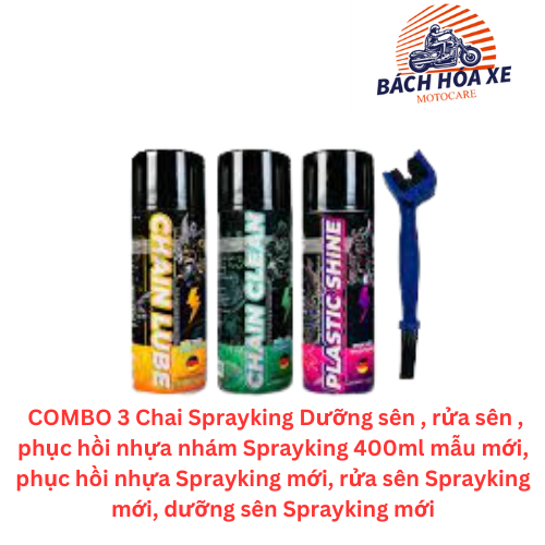 Chai xịt vệ sinh sên, xích, bảo dưỡng, bôi trơn sên SPRAYKING dùng cho xe máy, xe mô tô sên phốt cao su sên