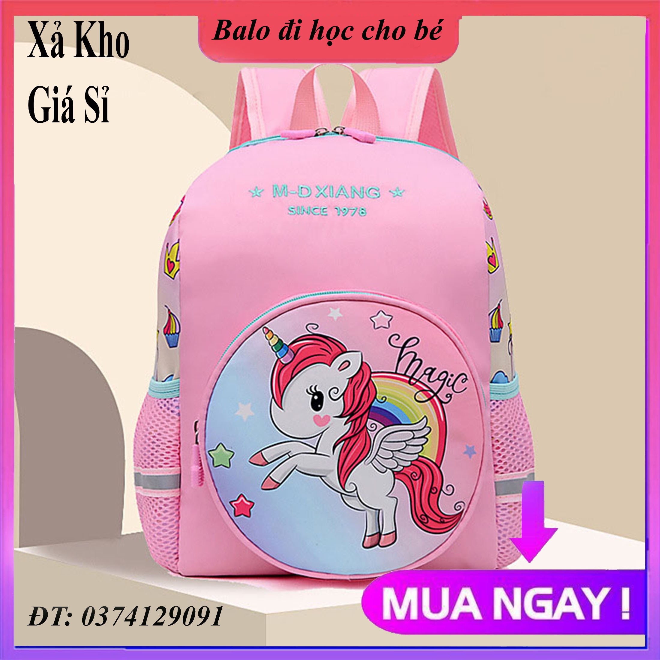 Balo cho bé mầm non Chính Hãng Cao Cấp Cho Bé Mầm Non Siêu Nhẹ Dễ Thương Hình khủng long,chú chó, kì lân,... balocho bé