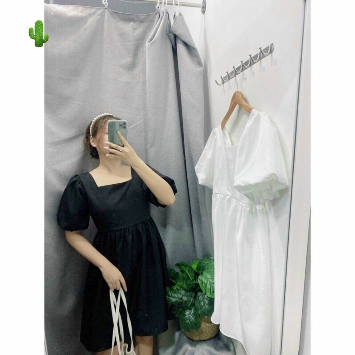 Đầm BabyDoll Cổ Vuông Siêu Cute