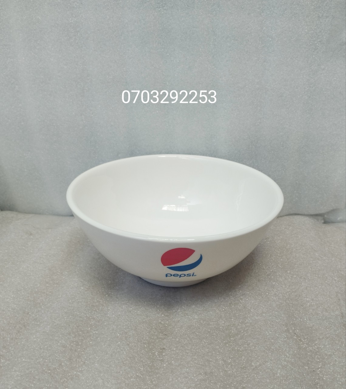 Tô sứ sâu lòng trắng 18cm x 7.5cm /15 cm x 7cm logo pepsi