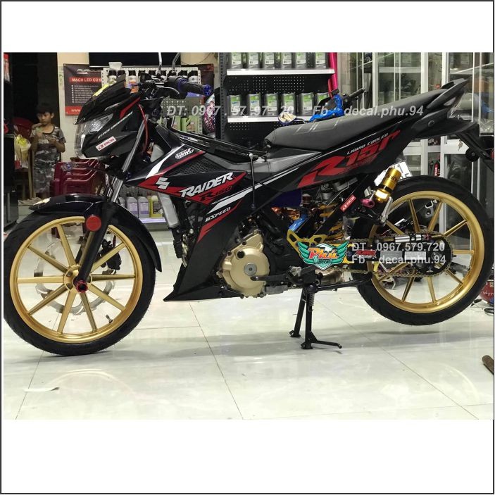 Tem rời Raider rời đỏ đen (H) - mẫu mã đa dạng - chi tiết sắc nét - nhận làm Tem rời theo yêu cầu