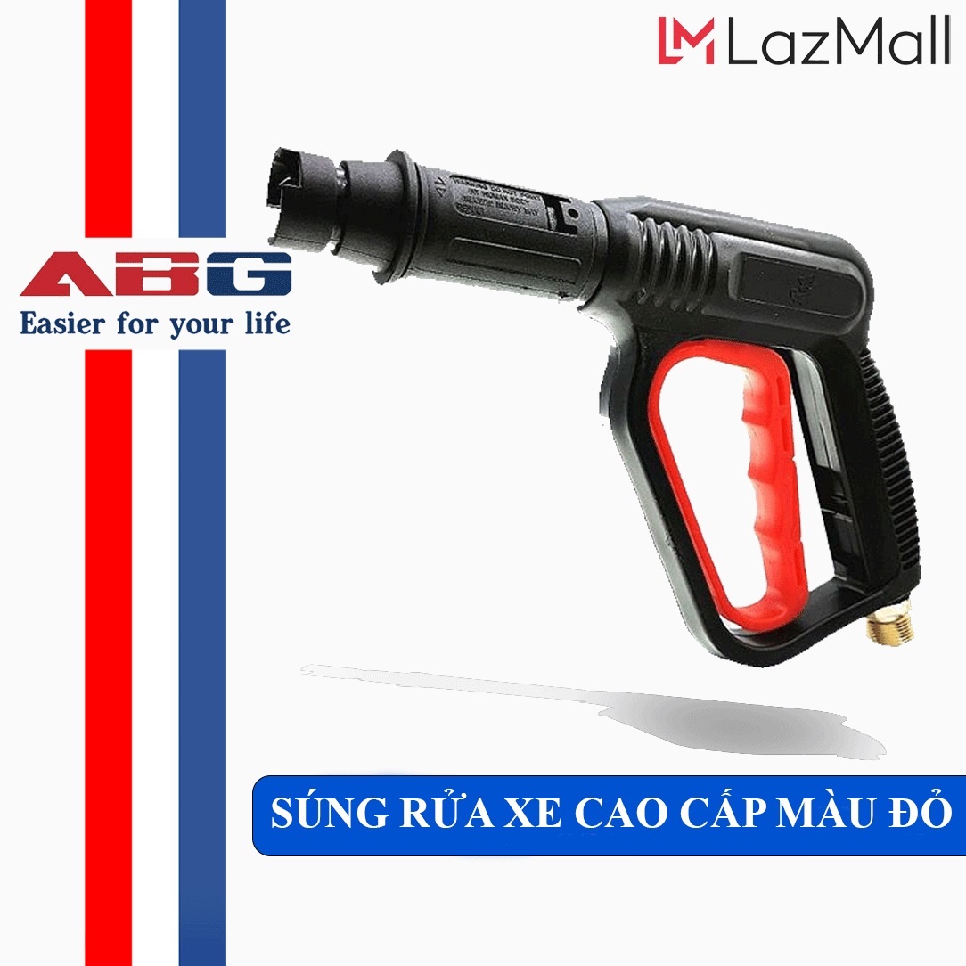 Vòi Xịt Rửa Xe ABG Màu Đỏ Ren 22m Chuyên Dụng Cho Các Loại Máy Bơm Áp Lực Cao