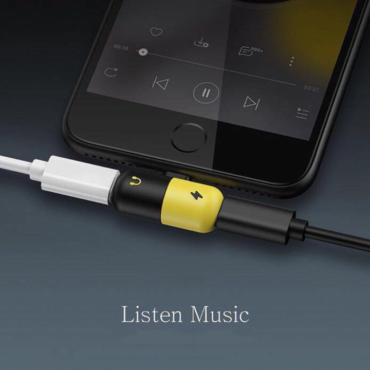 Jack Đầu chuyển âm thanh iphone 2 in 1 Lightning Splitter Adapter