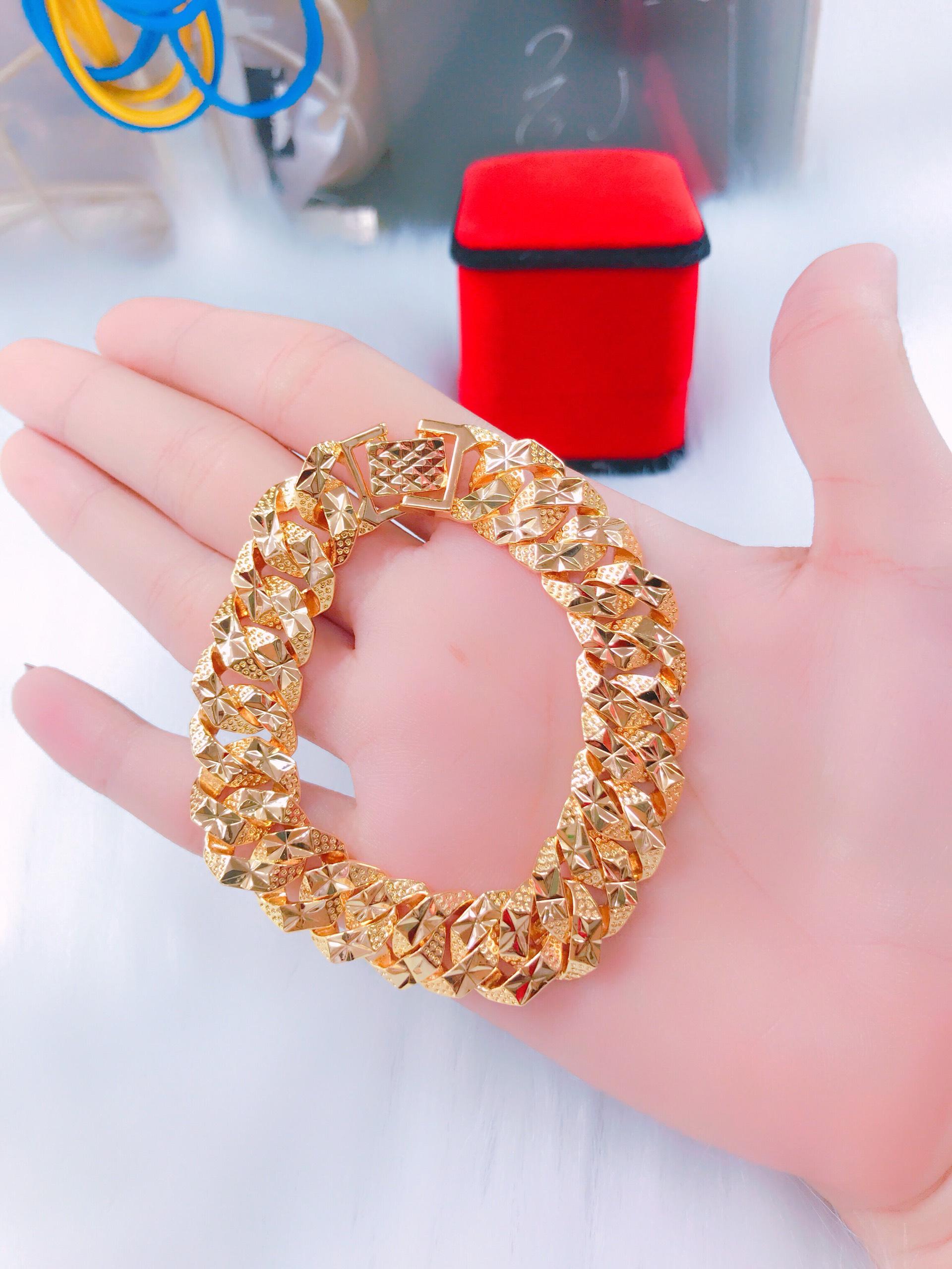 Lắc Tay Nam Mạ Vàng 18K - Mẫu 090.10.09 - Sang Chảnh - Không Đen - Không Dị Ứng
