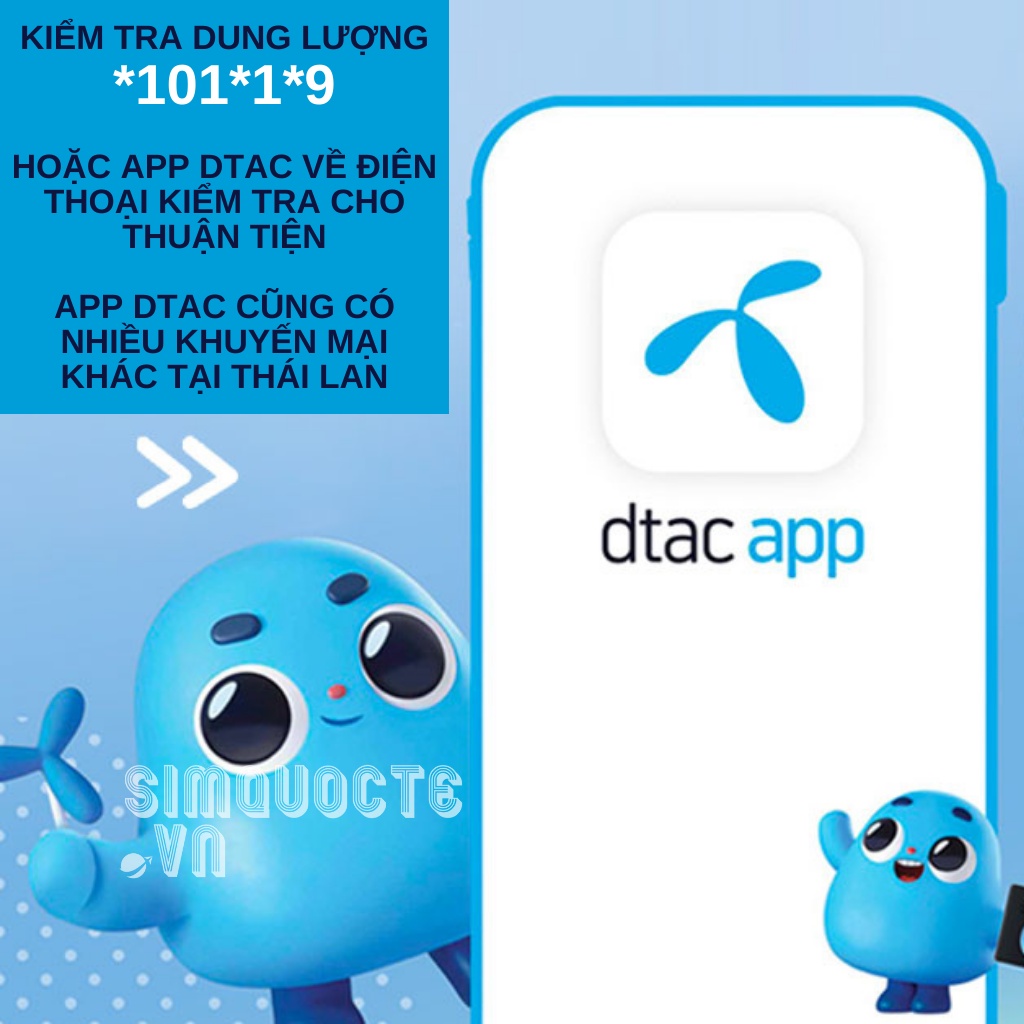 SIM DU LỊCH THÁI LAN INTERNET TỐC ĐỘ CAO 5 HOẶC 7 NGÀY MẠNG DTAC
