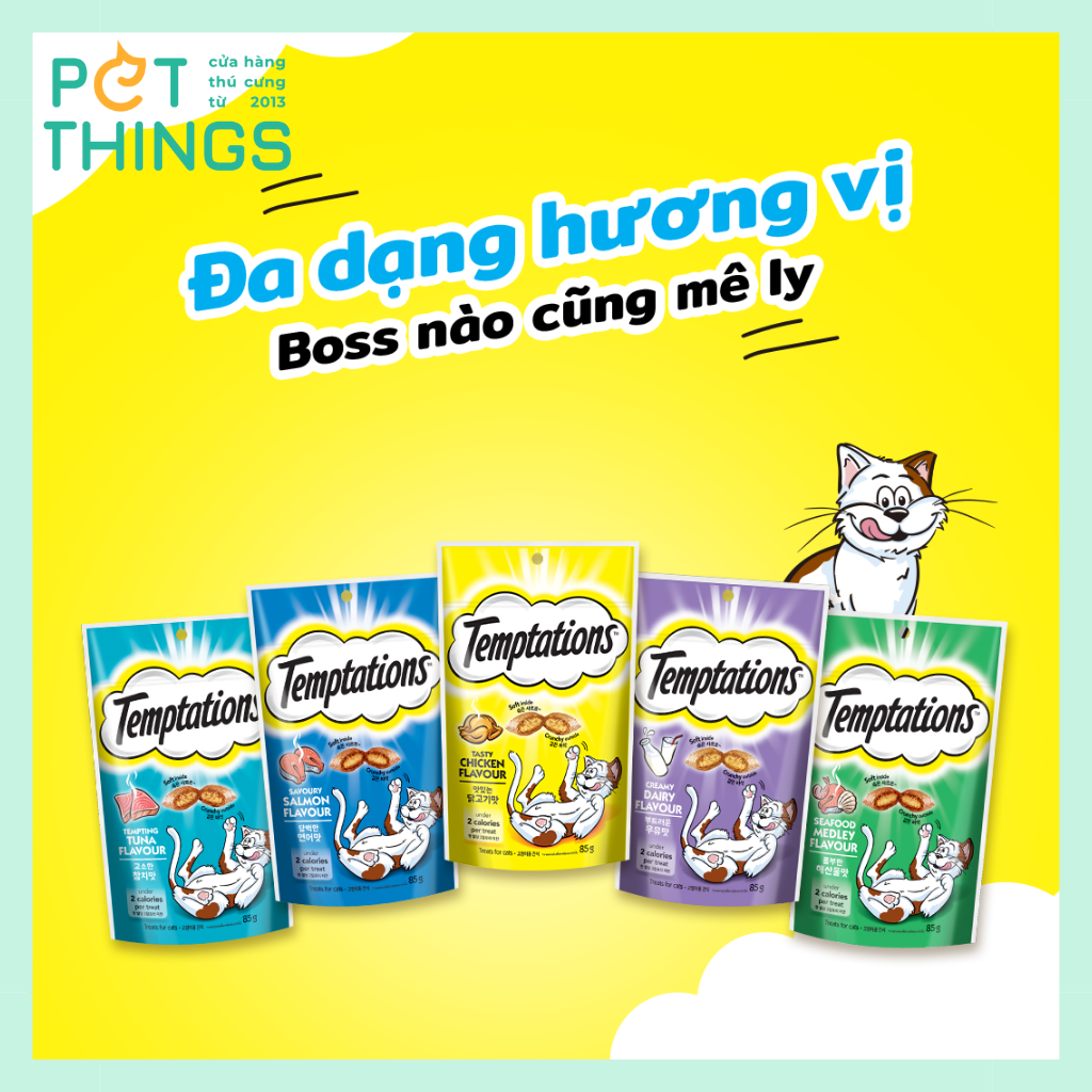 Bánh Thưởng Cho Mèo Temptations Thái Lan 75g / 160g