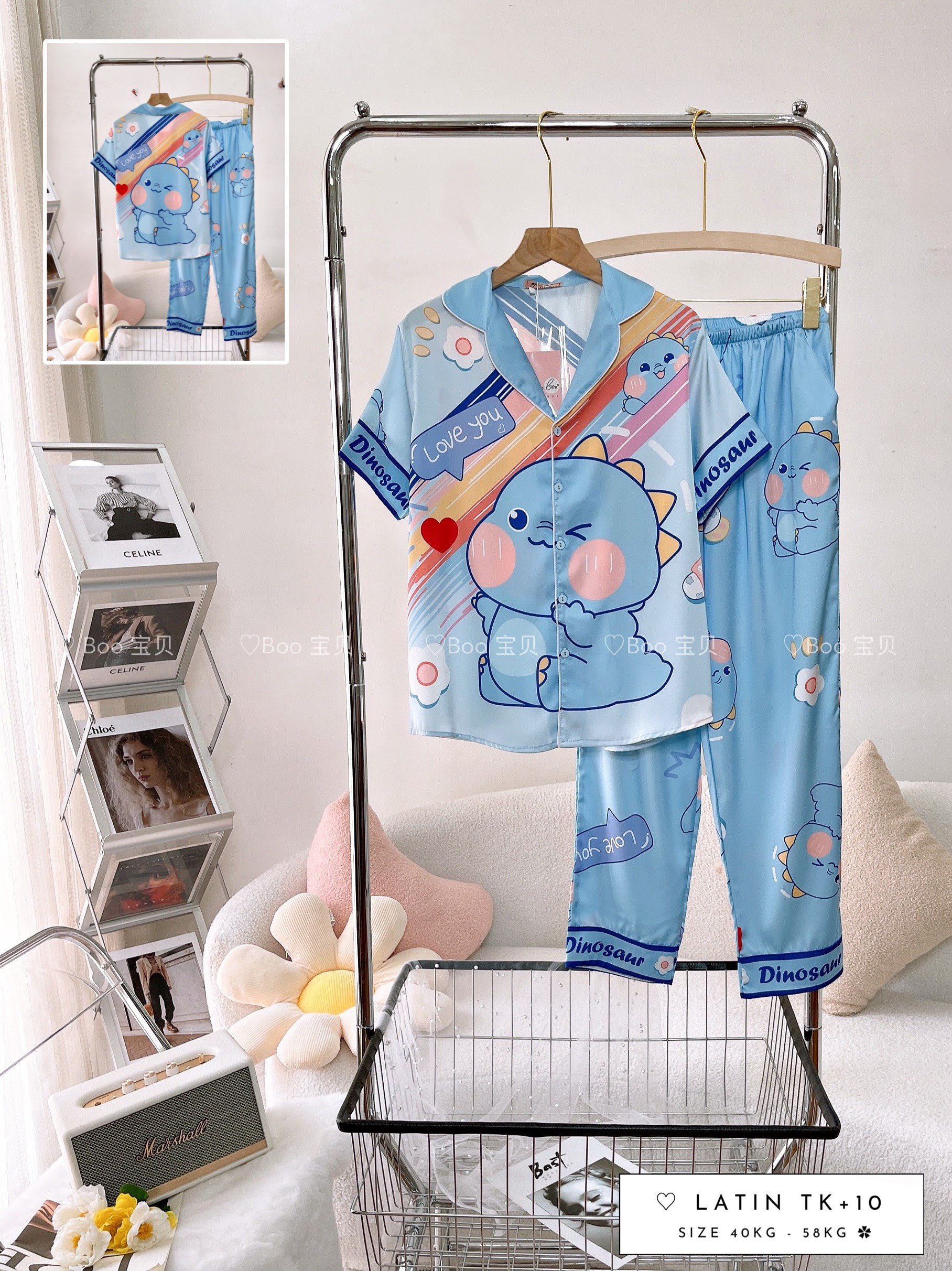 (Tay Ngắn Quần Dài) - Pijama Mặc Nhà BooBoo Lụa Latin 40-58kg
