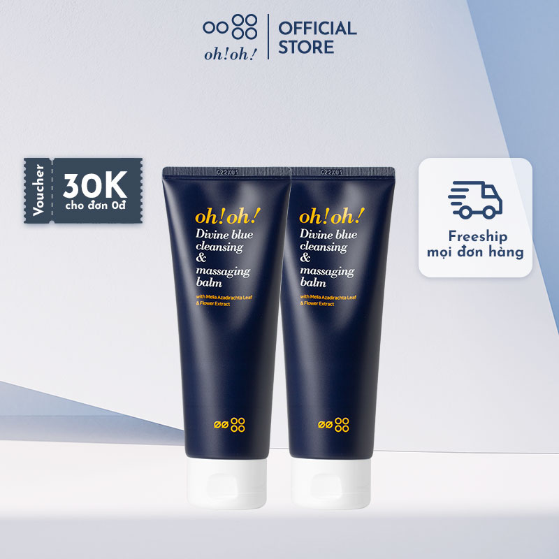 Bộ đôi Sáp Tẩy Trang oh!oh! Divine Blue Cleansing & Massaging Balm (2x150ml)