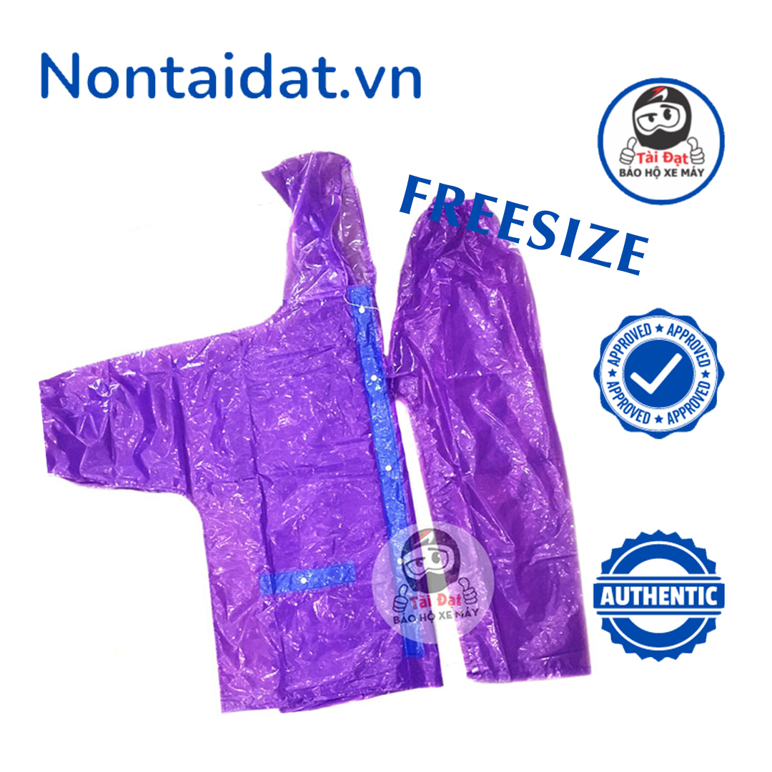 Áo mưa nilon, áo mưa bộ nhựa nilon dẻo rất bền giá rẻ (giao màu ngẫu nhiên tím hoặc xanh dương) - Bảo hộ xe máy Tài Đạt