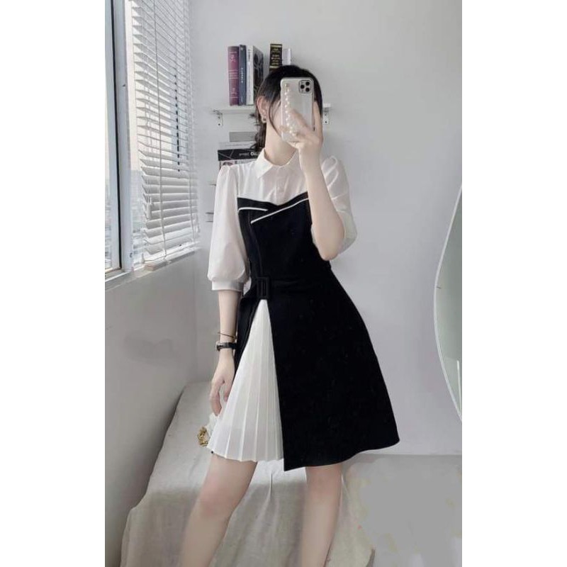 [HCM]Đầm Công Sở Phối Dập Li Taris Dress