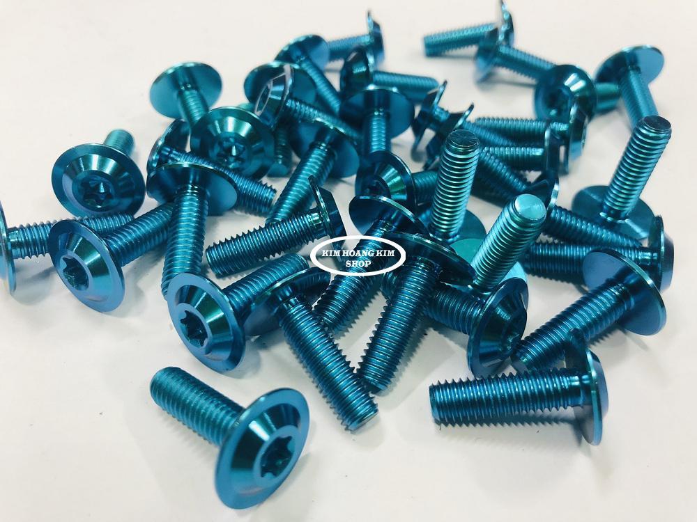 5 con Ốc Titan GR5 Đầu Dù 6li2 Xanh Lục Bảo (Titan 100% )