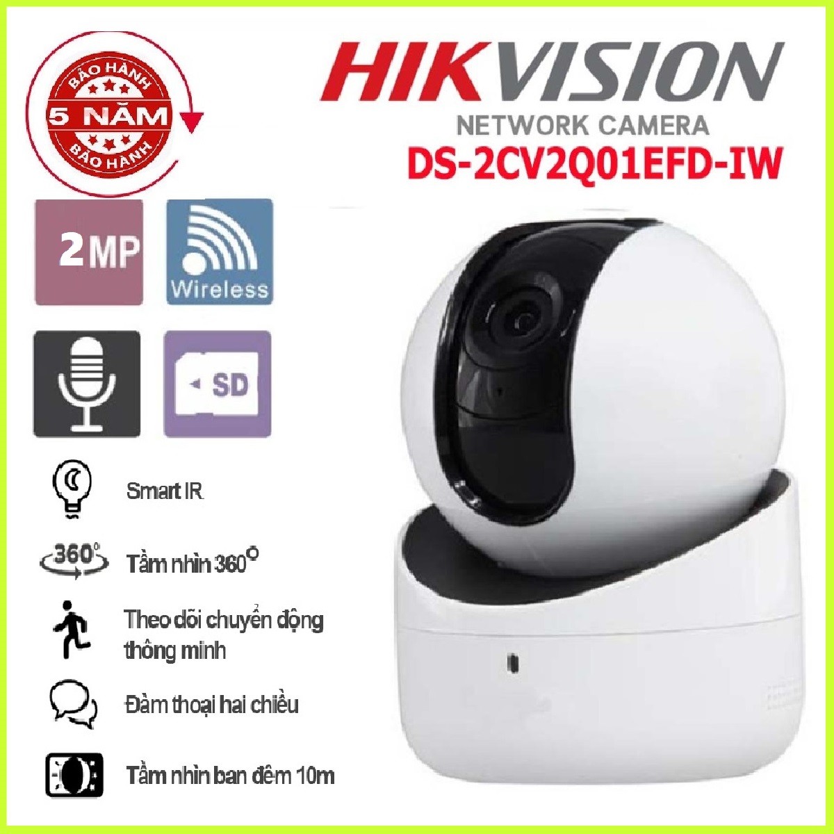 Camera IP Wifi Hikvision DS-2CV2Q01EFD-IW Đàm Thoại 2 Chiều