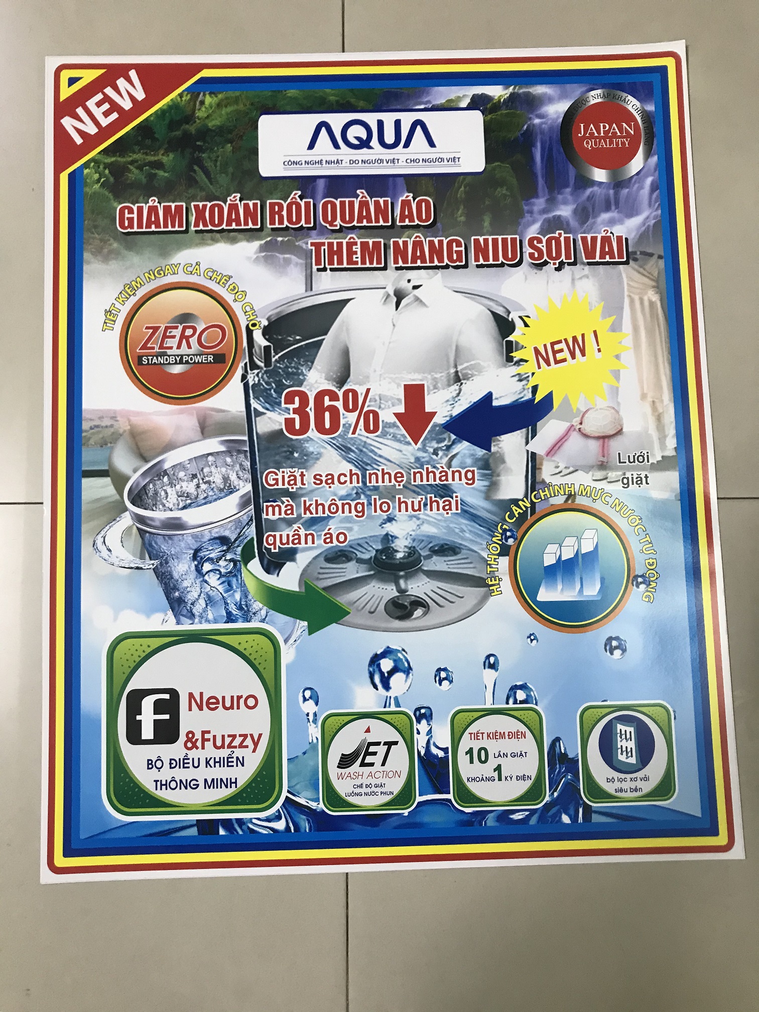 [HCM]Tem dán máy giặt Aqua/ Miếng dán máy giặt Aqua
