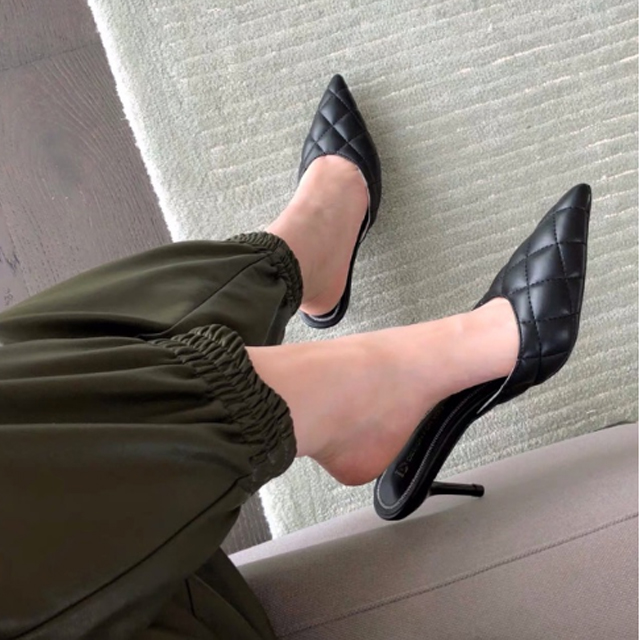 GIẦY NỮ CAO GÓT  NHỌN TRẦN TRÁM 5 CM
