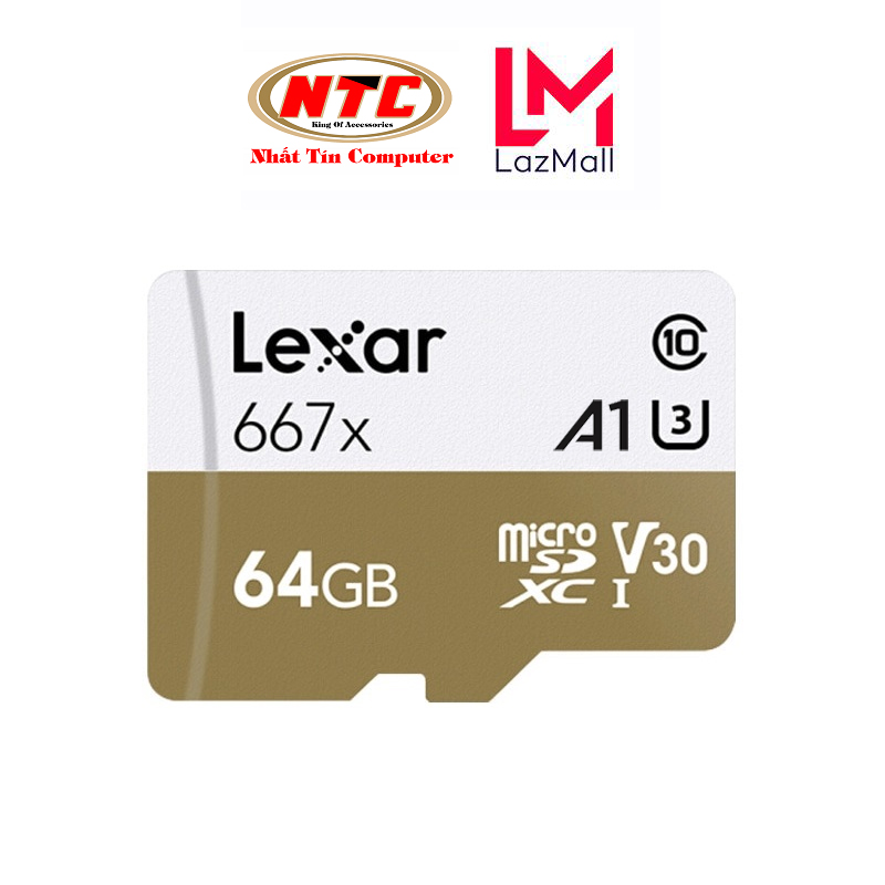 Thẻ Nhớ MicroSDXC Lexar Professional 667X V10 U3 4K A1 64GB R100MB/s (Vàng) - Không Box - Nhat Tin Authorised Store