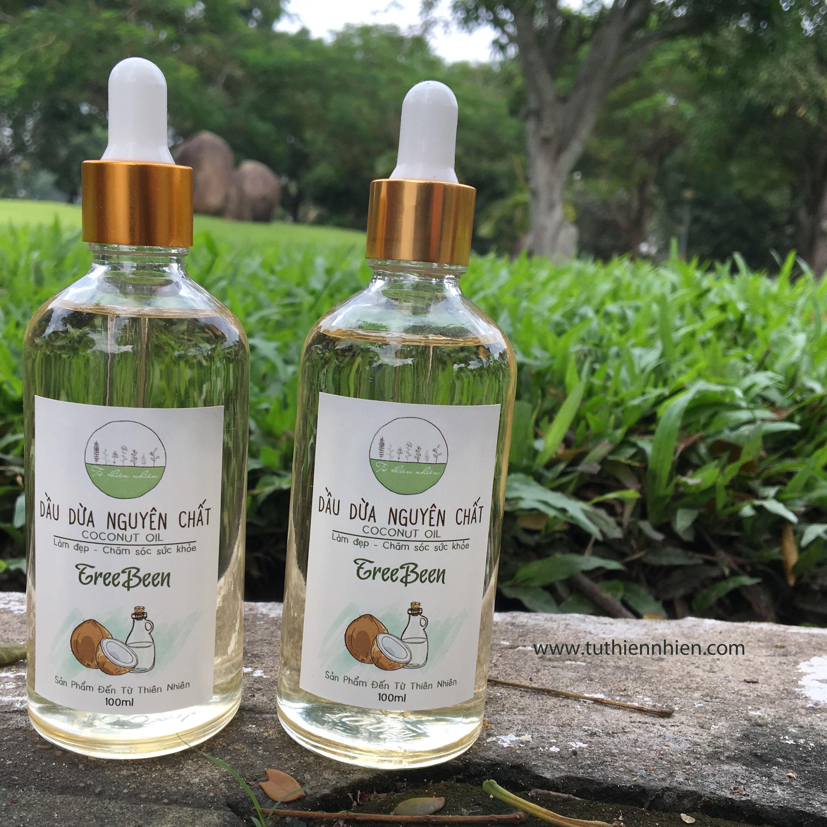 [HCM]2 chai Dầu dừa nguyên chất (nhà làm) TreeBeen 200ml (100ml +100ml) Tuthiennhien