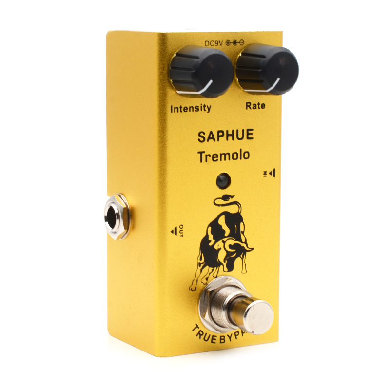 SAPHUE Electric Guitar Tremolo Intensity/Rate Knob Effect Pedal Mini Single Type DC 9V True Bypass