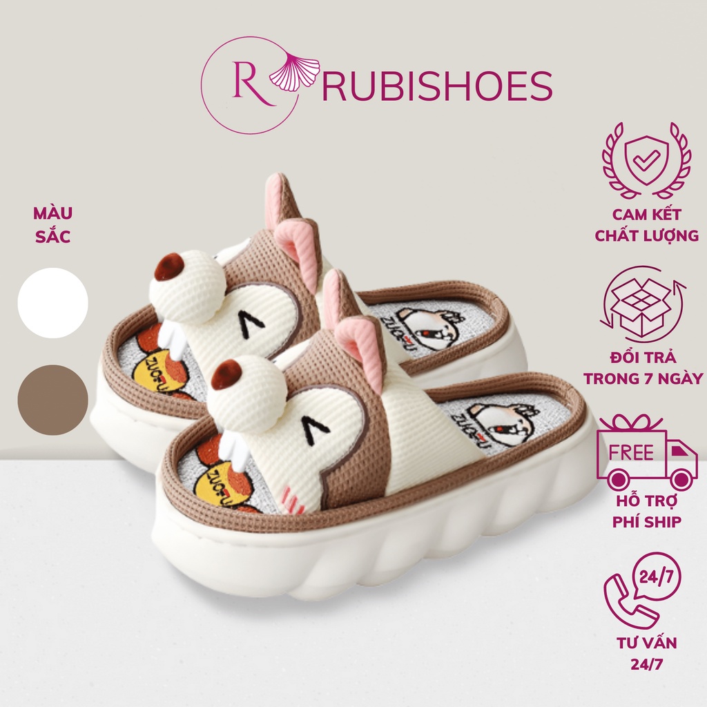 HÀNG CAO CẤP DÉP ĐI TRONG NHÀ VẢI DỆT HÌNH THÚ DỄ THƯƠNG - RUBISHOES