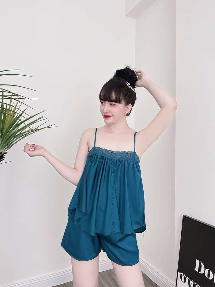 Đồ ngủ nữ sexy 2 dây dễ thương lụa satin cao cấp mặc thoáng mát