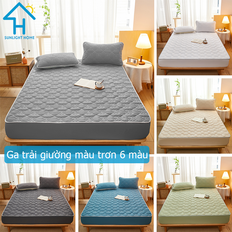 SUNLIGHT HOME Tấm trải giường màu đồng nhất, Tấm trải giường được trang bị nhiều kích thước, Tấm bảo vệ nệm thoáng khí, Nệm thoải mái (Không có vỏ gối)