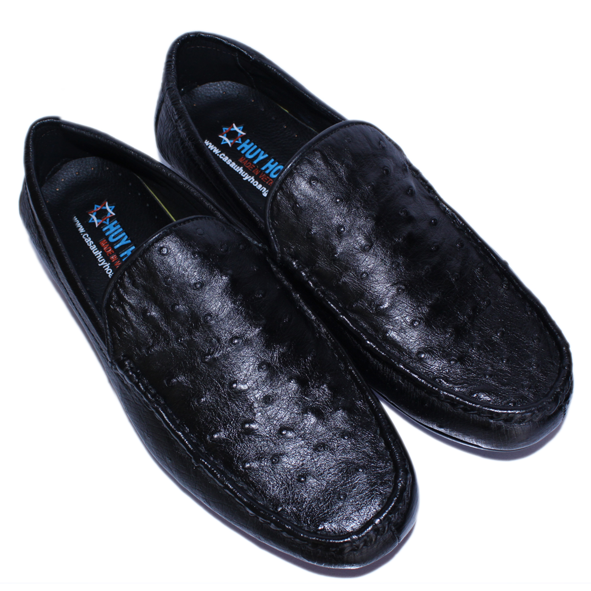 Shoes male leather ostrich glorious leather bead black hk97405-25-