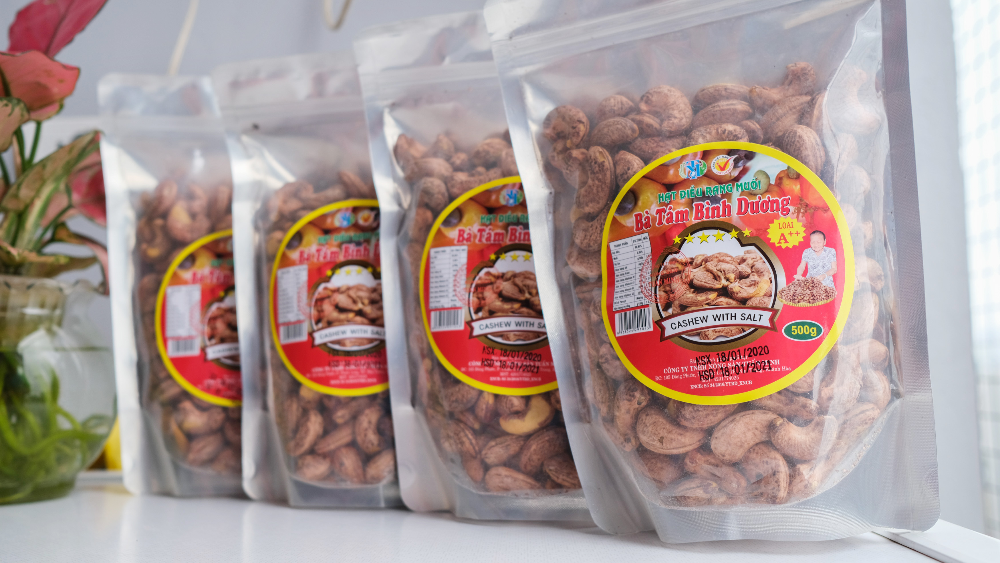 Hạt điều rang muối Bình Phước túi zip 500gr