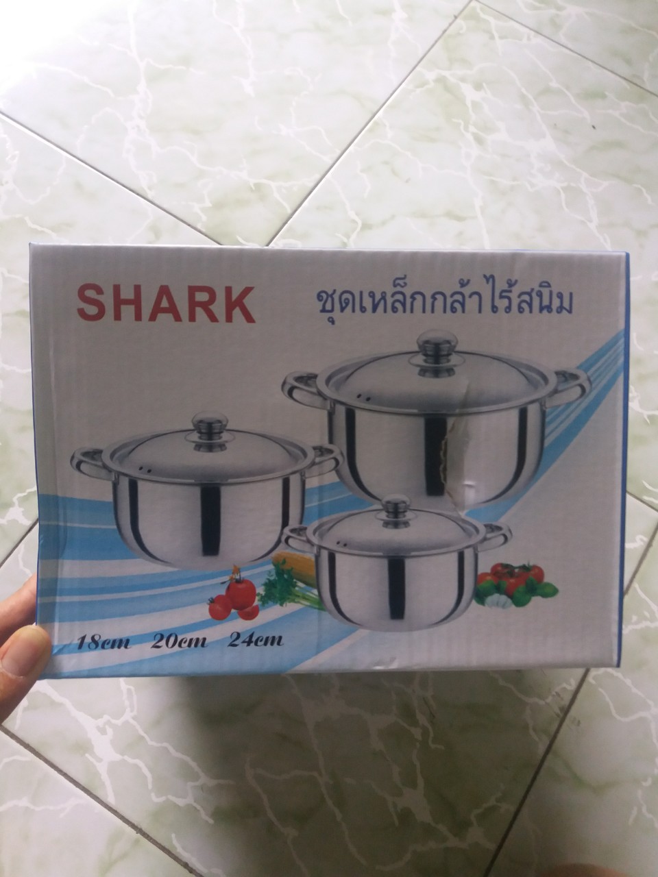 Bộ nồi ba cái sharp bằng inox 18-20-24cm