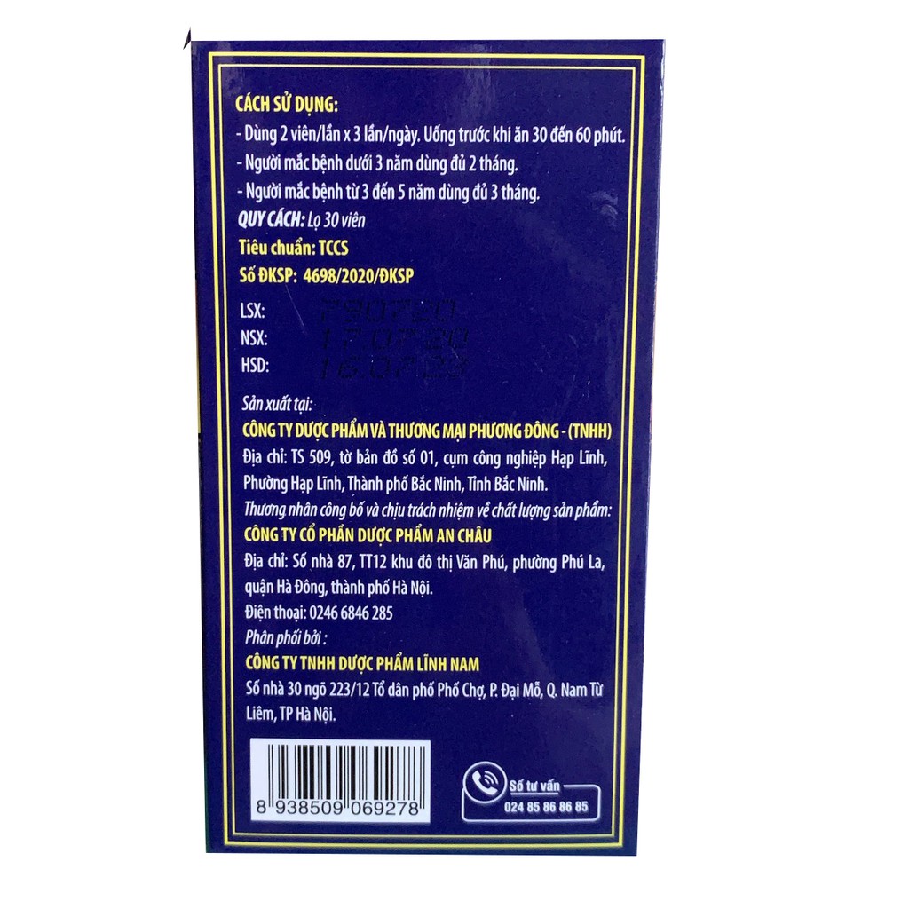 Phương Đông ĐẠI TRÀNG - Lọ 30 viên