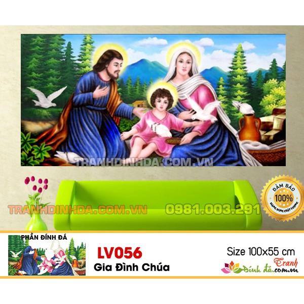 TRanh đính đá gia đình chúa LV056