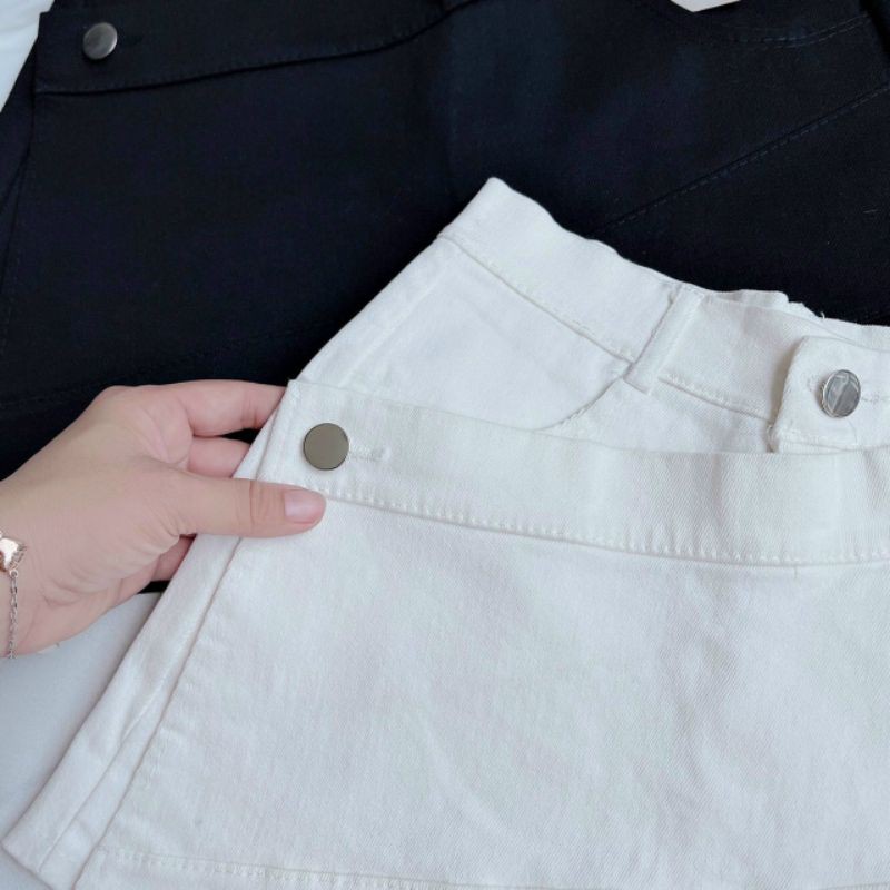 Quần Giả Váy Kaki Đắp Chéo Lưng Cao