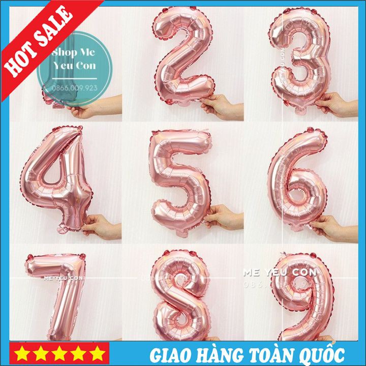 ❤️FREESHIP❤️ Bóng Số Tuổi Trang Trí Sinh Nhật Cao 40cm