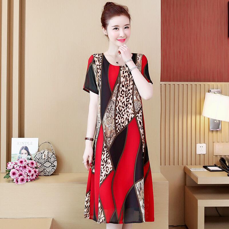 Đầm nữ cao cấp họa tiết hoa sen chất voan lụa mềm mịn mẫu mới nhat năm 2020 LZ01615