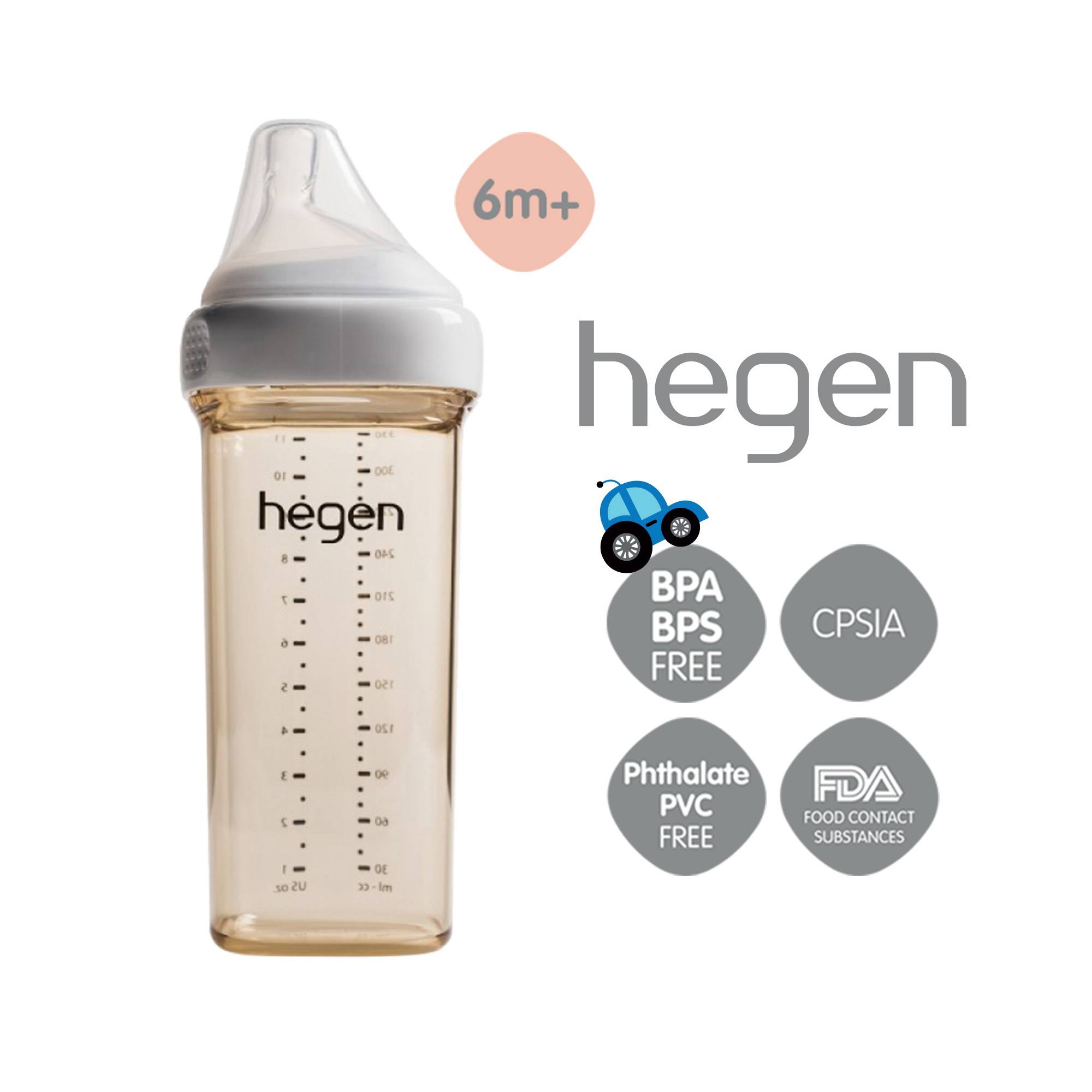 Hegen PPSU baby bottle 330ml Crown baby bottle 3, 6m + premium baby bottle