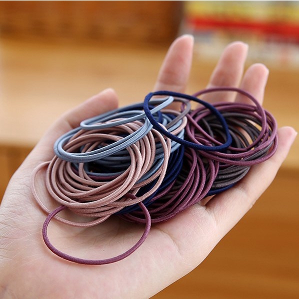 Dây buộc tóc, dây cột tóc phong cách Hàn Quốc túi zip 100 cái