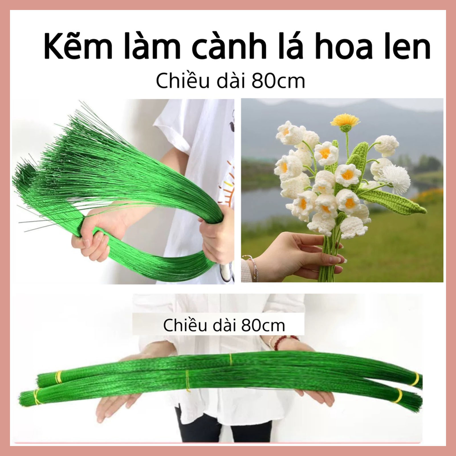 20 dây thép mỏng, kẽm màu làm hoa