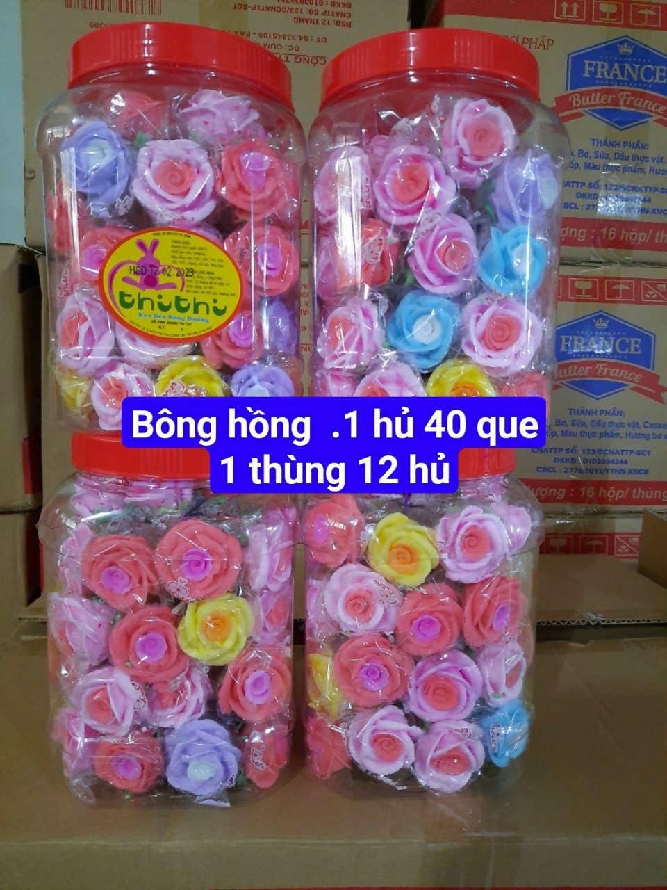Kẹo Que Bông Hồng Que