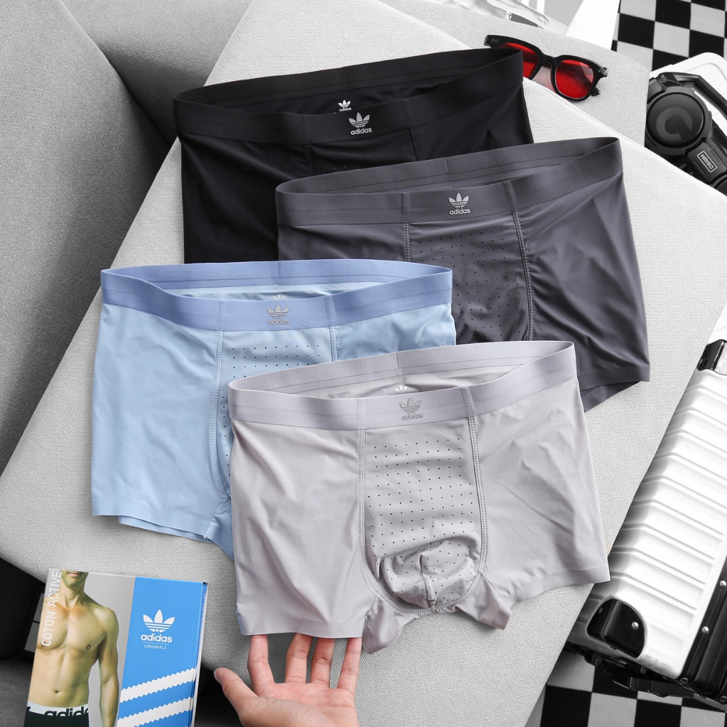 Quần lót nam lụa trơn mềm mịn thun lạnh, quần sịp đùi nam boxer under thông hơi kháng khuẩn cho da nhạy cảm