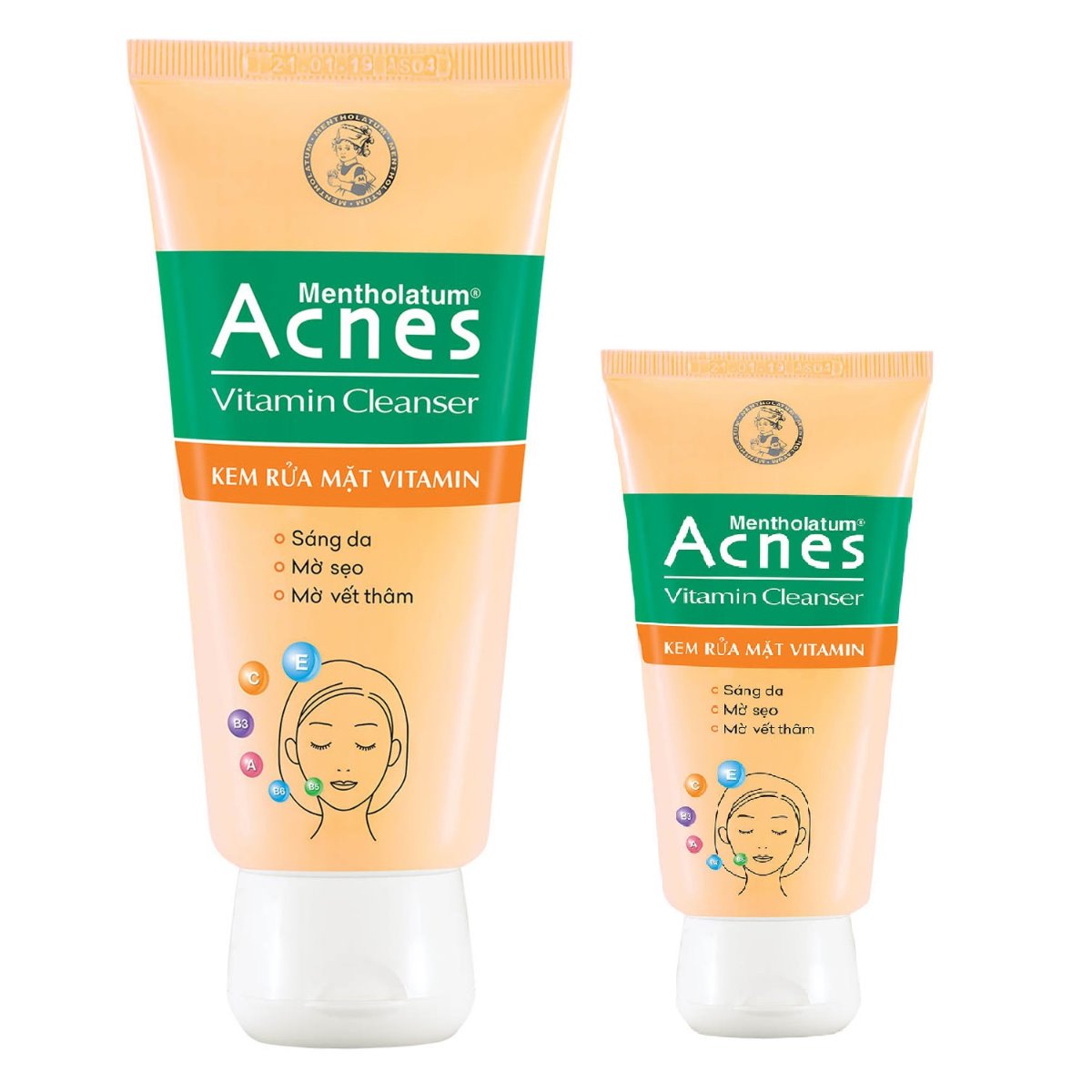 Combo 2 típ Kem Rửa Mặt Acnes Vitamin Cleanser (100g)