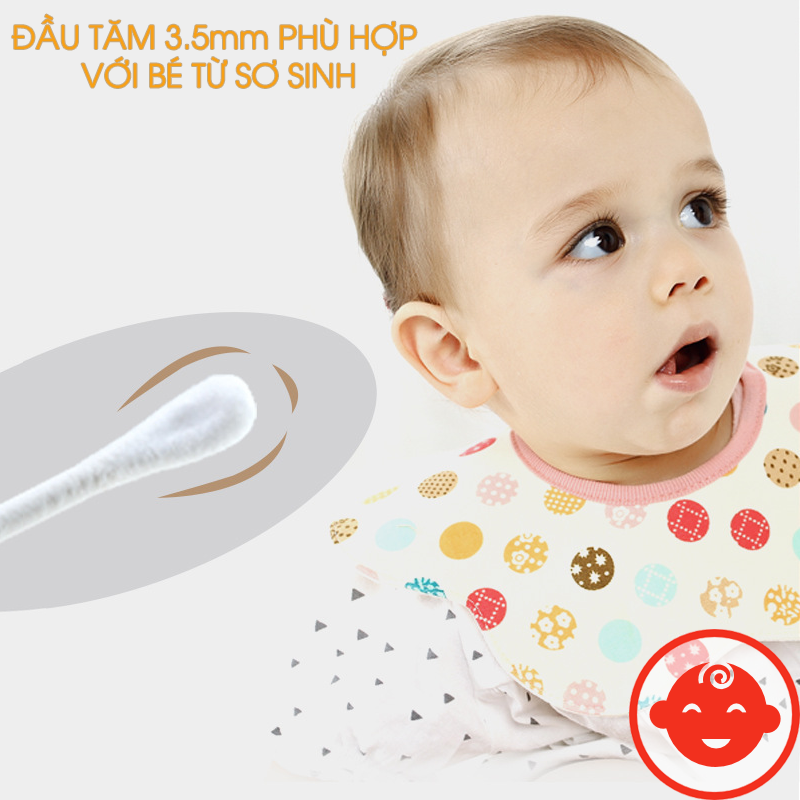 Tăm Bông Cho Bé Sơ Sinh MISUTA (Hộp 200 Que)