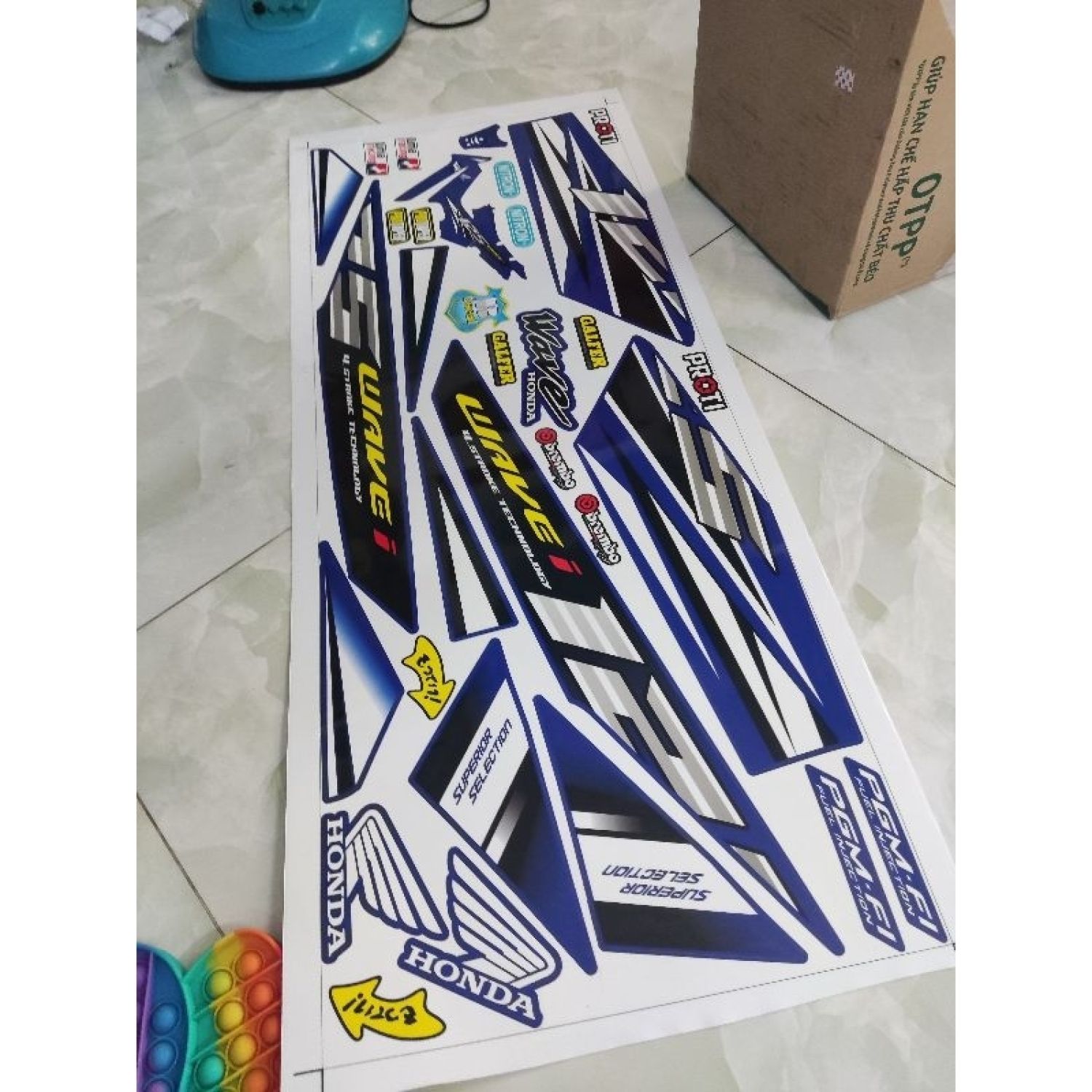 Tem Rời Wave Nhỏ 2004 Chế Wave 125i Xanh Dương