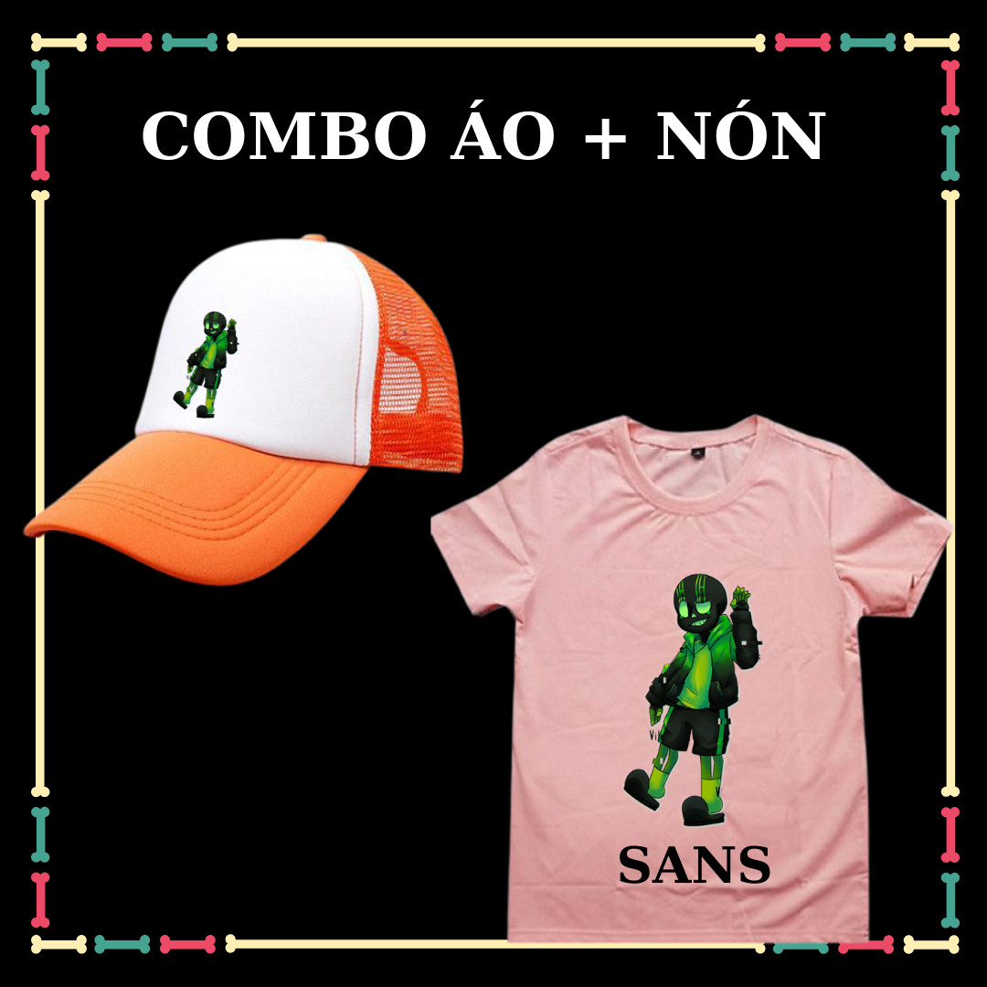 Combo áo + mũ/nón in hình undertale sans cho bé trai bé gái